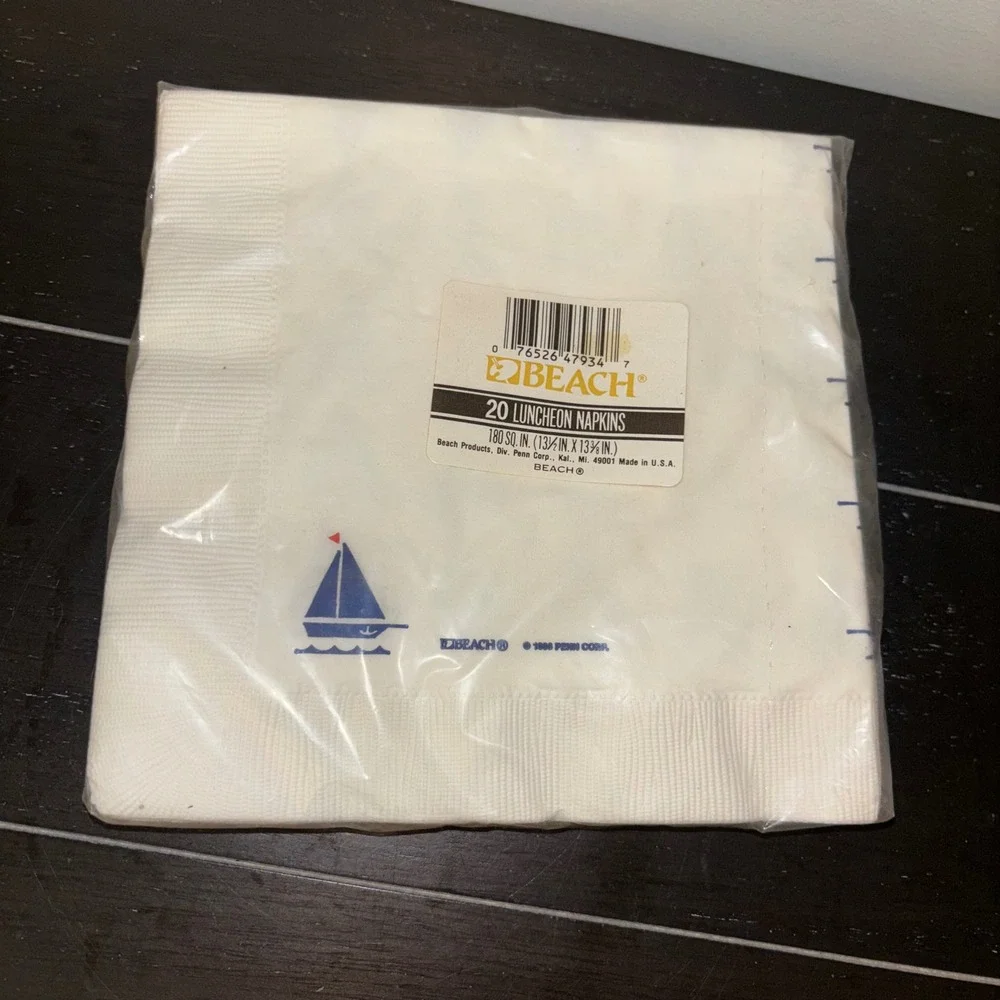 Vintage Beach | 20 Luncheon Napkins | Sailboat Theme Paper Napkins | New Sealed‎